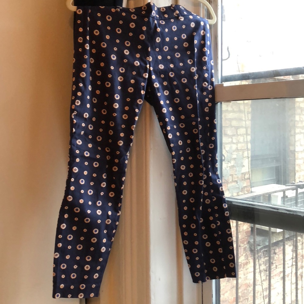 Navy printed work pants
